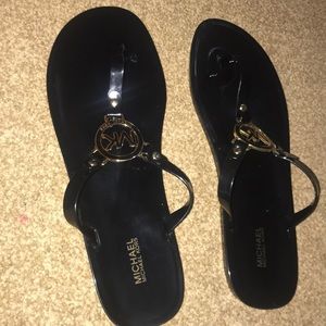 Black Michael Kors Flip Flops